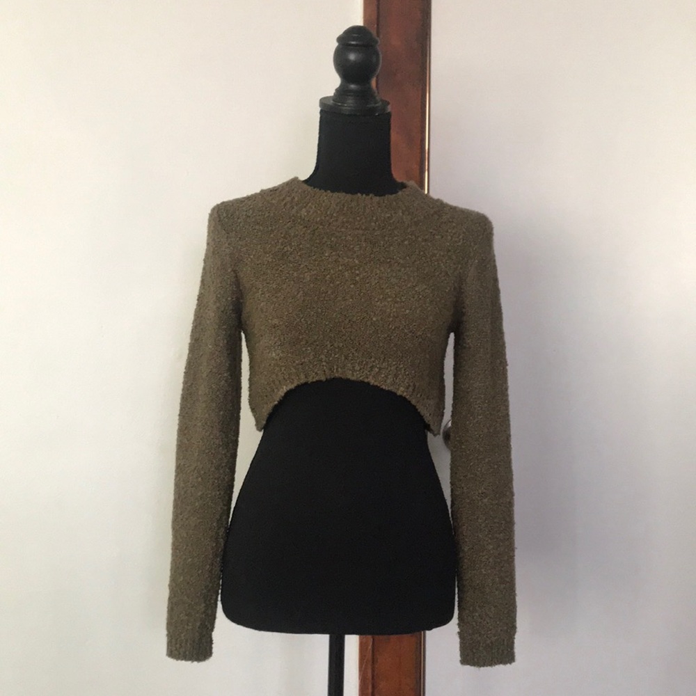 Cropped Sweater Army Green